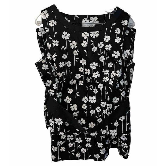 karin stevens Dresses & Skirts - Karin Stevens Skirt Set Womens 16 Floral 2 Piece Belted Top Blouse Feminine Y2K